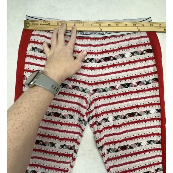 Victorias Secret Womens Medium Fireside Thermal Pajama Set Red Fair Isle - Picture 4 of 12